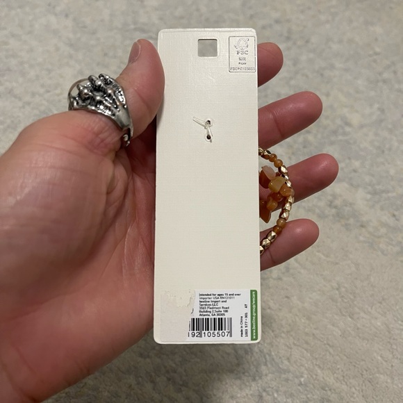 Brand New One Size I AM Beaded Spiral Elastic Bracelet In Sparkle Orange Color - Picture 8 of 8